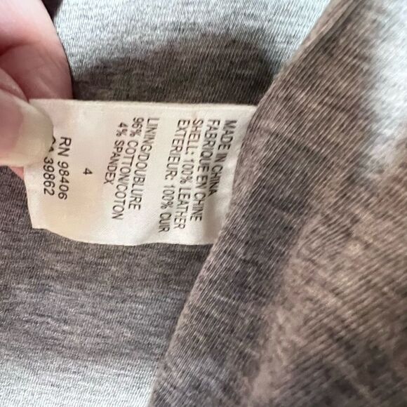 Theory Lavella Lambskin Leather Sand Beige Crop Jacket Sz Womens 4 - Picture 9 of 12